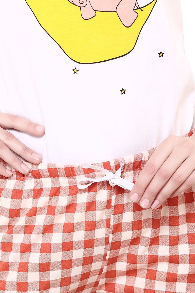 evolove Prism Pink Round Neck Watermelon print Women's (Pajama set), (Prism Pink &amp; Cameo Green)